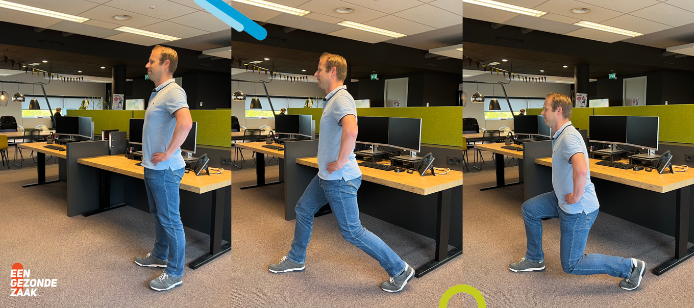 Lunges op de werkvloer met onze collega Elmar